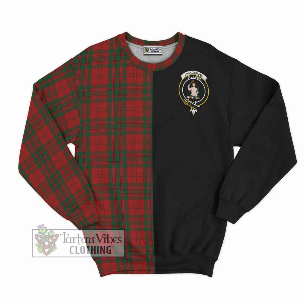 Livingstone Tartan Sweatshirt with Family Crest and Half Of Me Style - Tartan Vibes Clothing