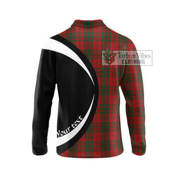 Livingstone Tartan Long Sleeve Polo Shirt with Family Crest Circle Style - Tartan Vibes Clothing