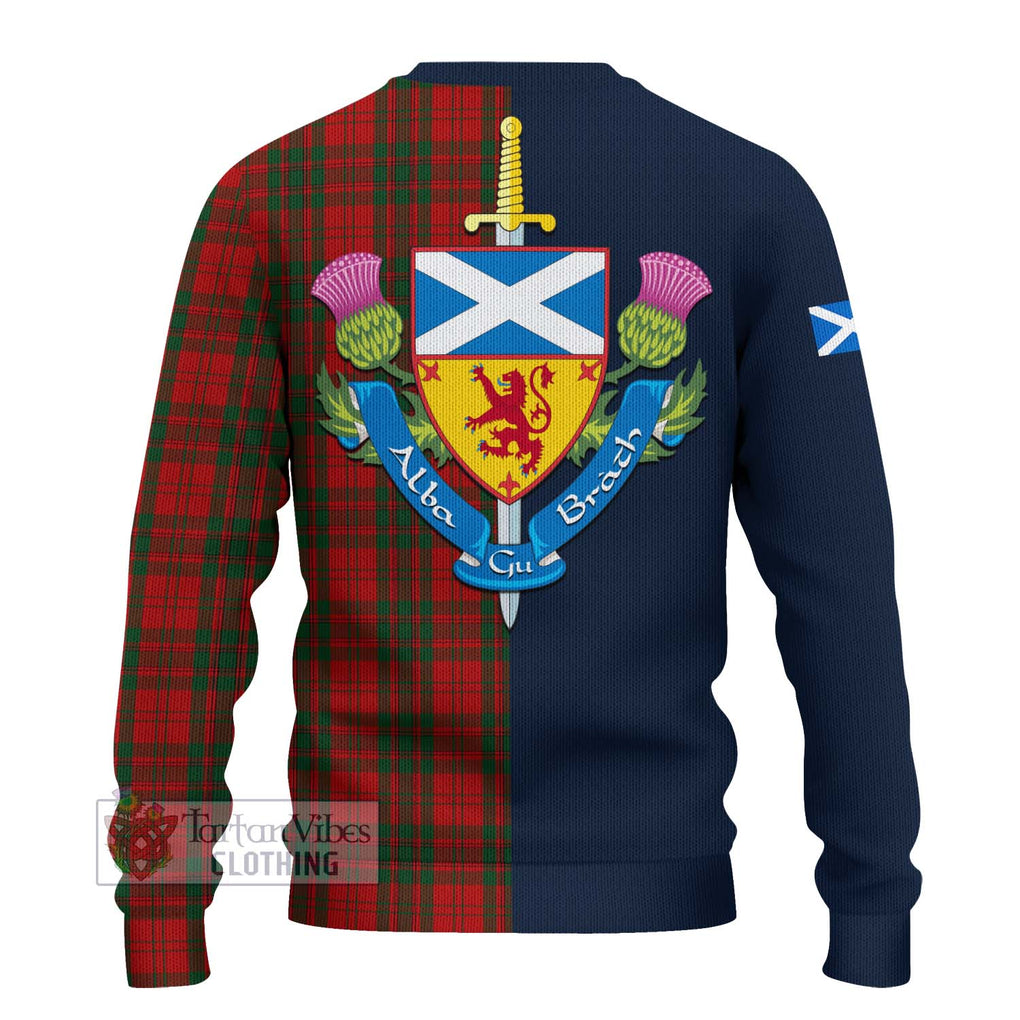 Livingstone Tartan Ugly Sweater Alba with Scottish Lion Royal Arm Half Style - Tartan Vibes Clothing