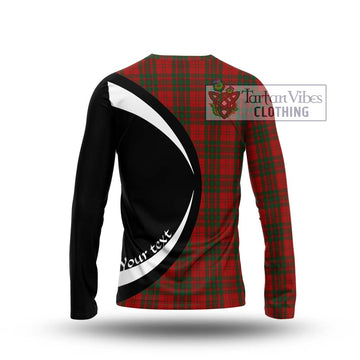 Livingstone Tartan Long Sleeve T-Shirt with Family Crest Circle Style - Tartan Vibes Clothing