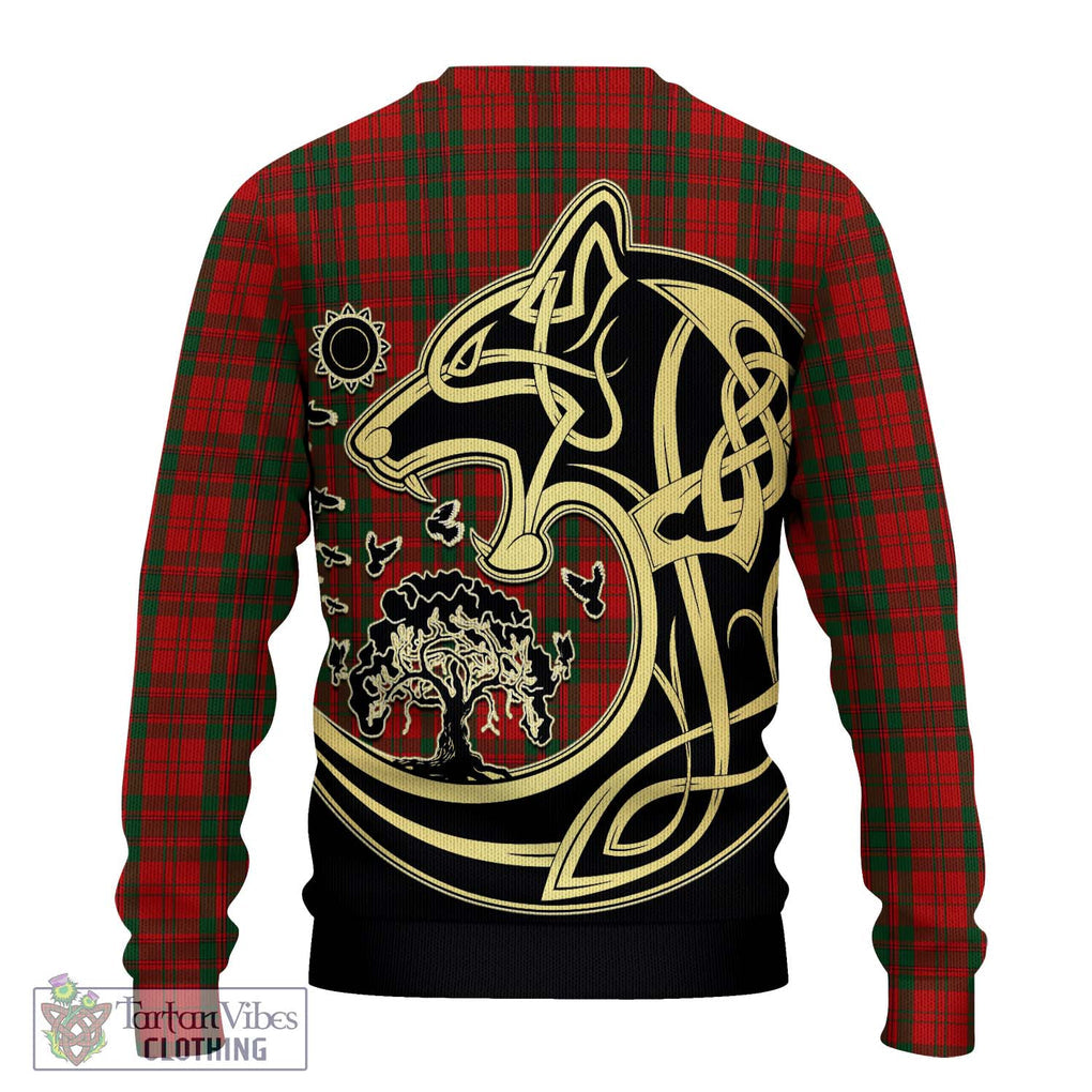 Livingstone Tartan Ugly Sweater with Family Crest Celtic Wolf Style - Tartan Vibes Clothing