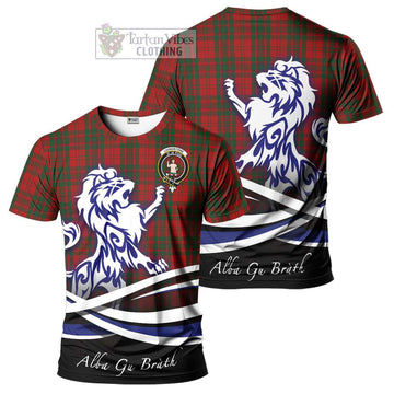 Livingstone Tartan Cotton T-shirt with Alba Gu Brath Regal Lion Emblem Women's Shirt - Tartan Vibes Clothing