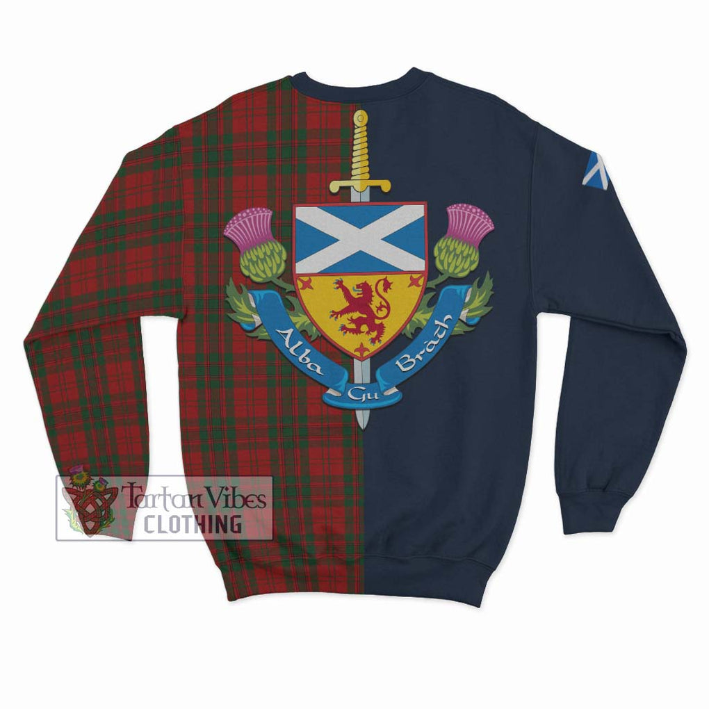 Livingstone Tartan Sweatshirt Alba with Scottish Lion Royal Arm Half Style - Tartan Vibes Clothing