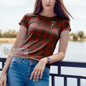 Livingstone Tartan Cotton T-Shirt with Family Crest - Tartan Vibes Clothing
