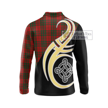 Livingstone Tartan Long Sleeve Polo Shirt with Family Crest and Celtic Symbol Style - Tartan Vibes Clothing