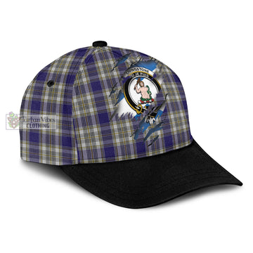 Livingstone Dress Tartan Classic Cap with Family Crest In Me Style