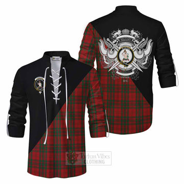 Livingstone (Livingston) Tartan Ghillie Kilt Shirt with Family Crest and Military Logo Style Men - Tartan Vibes Clothing