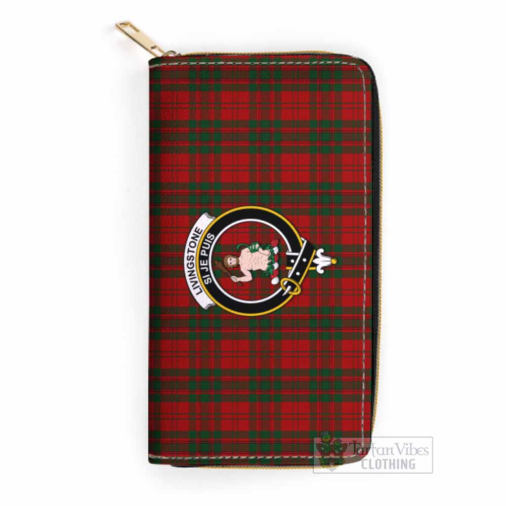 Livingstone (Livingston) Tartan Women's Leather Wallet with Family Crest One Size 19.7*10.5*3.5 cm - Tartan Vibes Clothing