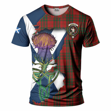 Tartan Vibes Clothing Livingstone (Livingston) Tartan Family Crest T-Shirt Scottish Thistle Celtic Inspired