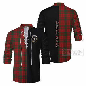 Livingstone (Livingston) Tartan Ghillie Kilt Shirt with Family Crest and Half Of Me Style Men - Tartan Vibes Clothing