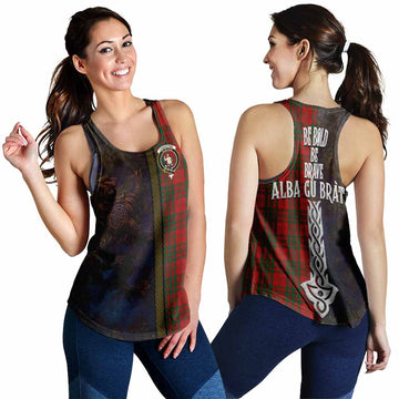 Livingstone (Livingston) Tartan Family Crest Women's Racerback Tanks Alba Gu Brath Be Brave Lion Ancient Style