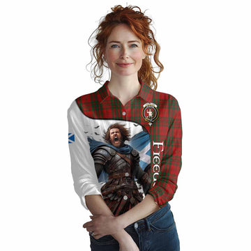 Livingstone (Livingston) Crest Tartan Women's Casual Shirt Inspired by the Freedom of Scottish Warrior Female - Tartan Vibes Clothing