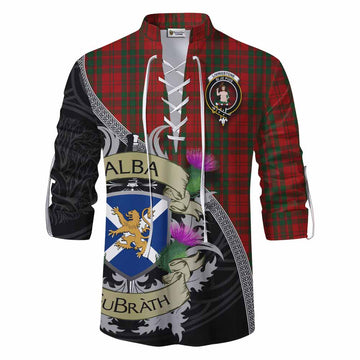 Livingstone (Livingston) Tartan Family Crest Ghillie Kilt Shirt Lion Rampant Royal Thistle Shield Celtic Inspired Men - Tartan Vibes Clothing