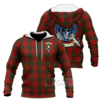 Livingstone (Livingston) Tartan Knitted Hoodie with Family Crest Celtic Skull Style Unisex Knitted Pullover Hoodie - Tartan Vibes Clothing