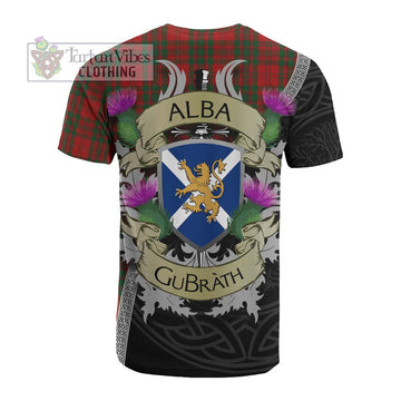 Tartan Vibes Clothing Livingstone (Livingston) Tartan Family Crest Cotton T-shirt Lion Rampant Royal Thistle Shield Celtic Inspired