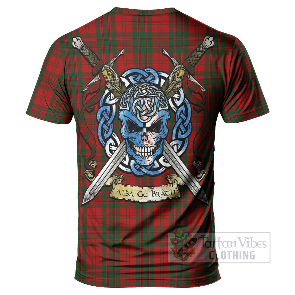Tartan Vibes Clothing Livingstone (Livingston) Tartan T-Shirt with Family Crest Celtic Skull Style