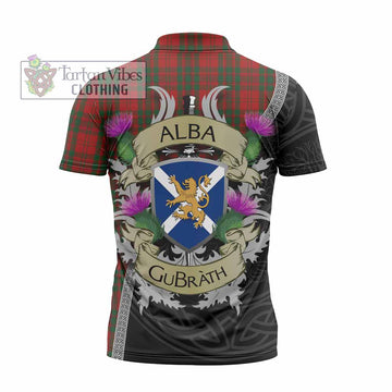 Livingstone (Livingston) Tartan Family Crest Zipper Polo Shirt Lion Rampant Royal Thistle Shield Celtic Inspired - Tartan Vibes Clothing