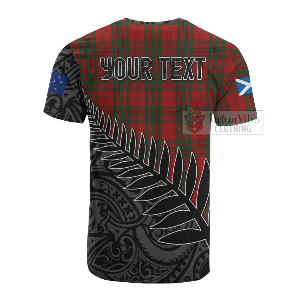 Tartan Vibes Clothing Livingstone (Livingston) Crest Tartan Cotton T-shirt with New Zealand Silver Fern Half Style