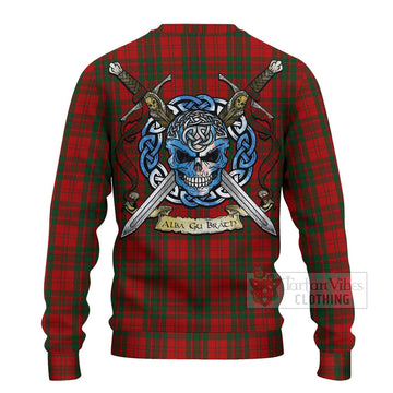 Livingstone (Livingston) Tartan Ugly Sweater with Family Crest Celtic Skull Style - Tartan Vibes Clothing