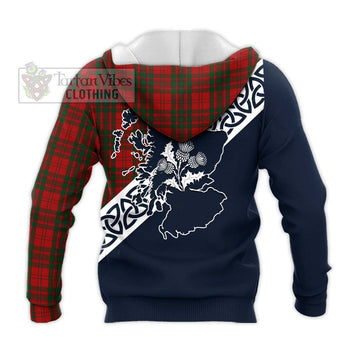 Livingstone (Livingston) Tartan Knitted Hoodie Featuring Thistle and Scotland Map - Tartan Vibes Clothing