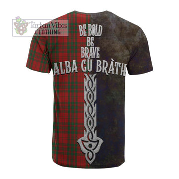 Livingstone (Livingston) Tartan Family Crest Cotton T-shirt Alba Gu Brath Be Brave Lion Ancient Style