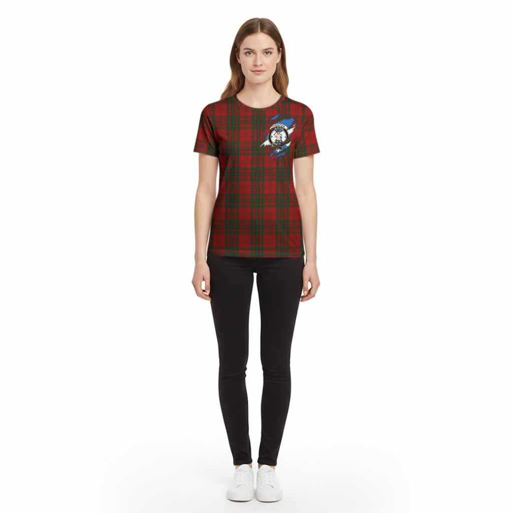 Livingstone (Livingston) Clan Crest In Me Tartan Cotton T-shirt Scotland Flag Style