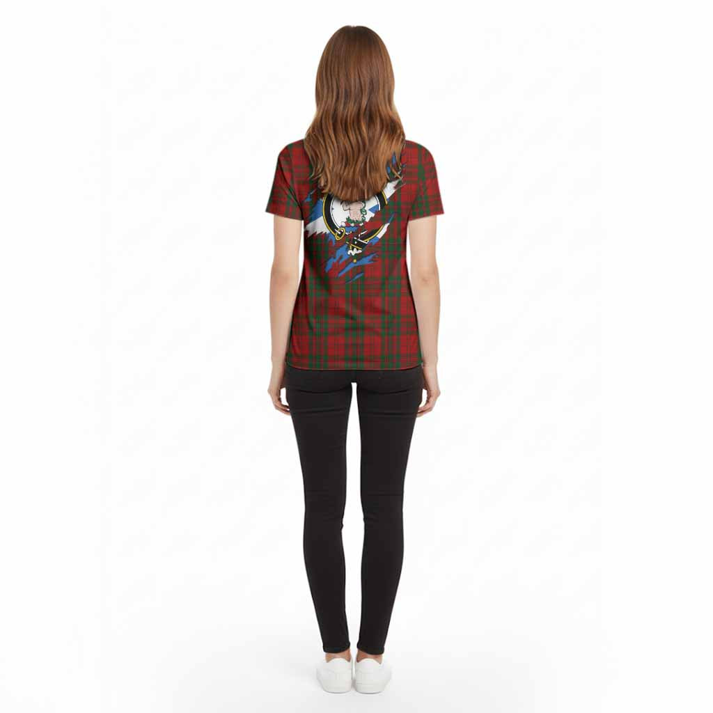 Livingstone (Livingston) Clan Crest In Me Tartan Cotton T-shirt Scotland Flag Style