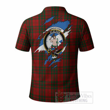 Livingstone (Livingston) Clan Crest In Me Tartan Polo Shirt Scotland Flag Style