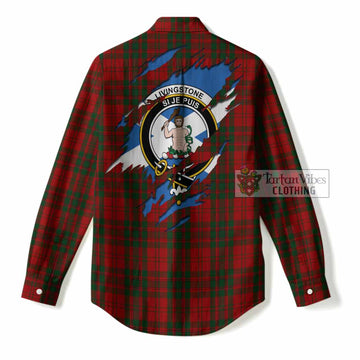 Livingstone (Livingston) Clan Crest In Me Tartan Women Casual Shirt Scotland Flag Style