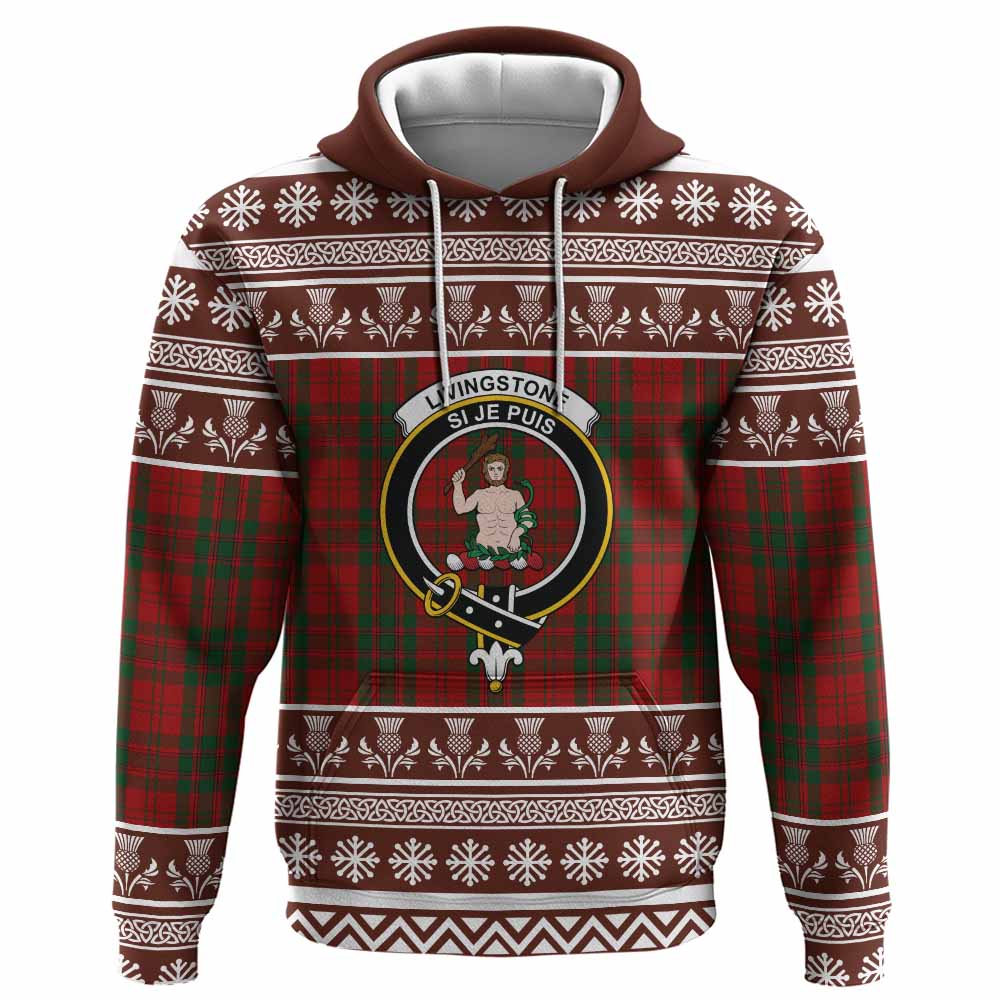Livingstone (Livingston) Clan Tartan Christmas Hoodie with Family Crest - Tartan Vibes Clothing