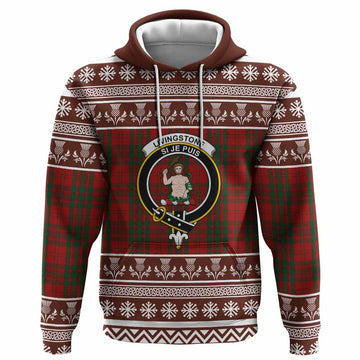 Livingstone (Livingston) Clan Tartan Christmas Hoodie with Family Crest
