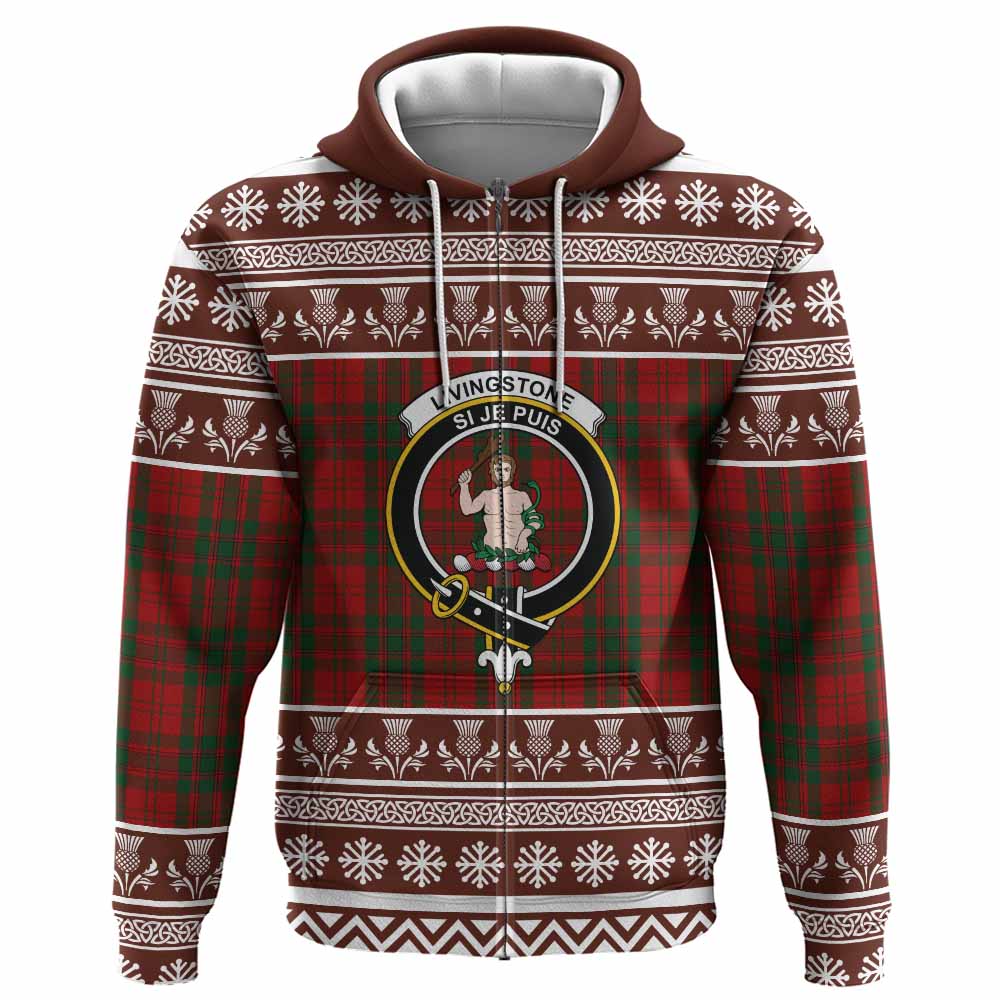 Livingstone (Livingston) Clan Tartan Christmas Hoodie with Family Crest - Tartan Vibes Clothing