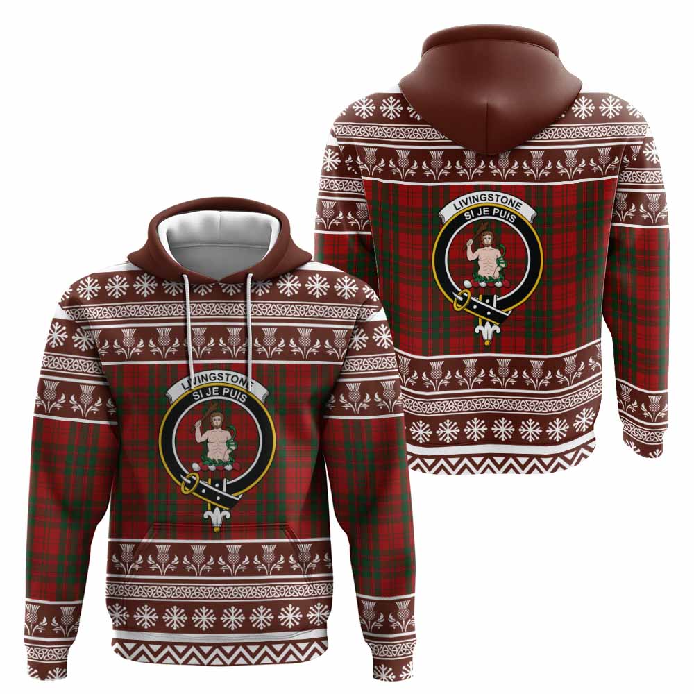 Livingstone (Livingston) Clan Tartan Christmas Hoodie with Family Crest - Tartan Vibes Clothing