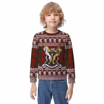 Livingstone (Livingston) Clan Tartan Crest Christmas Kid Ugly Sweatshirt Coat of Arms Funny Style