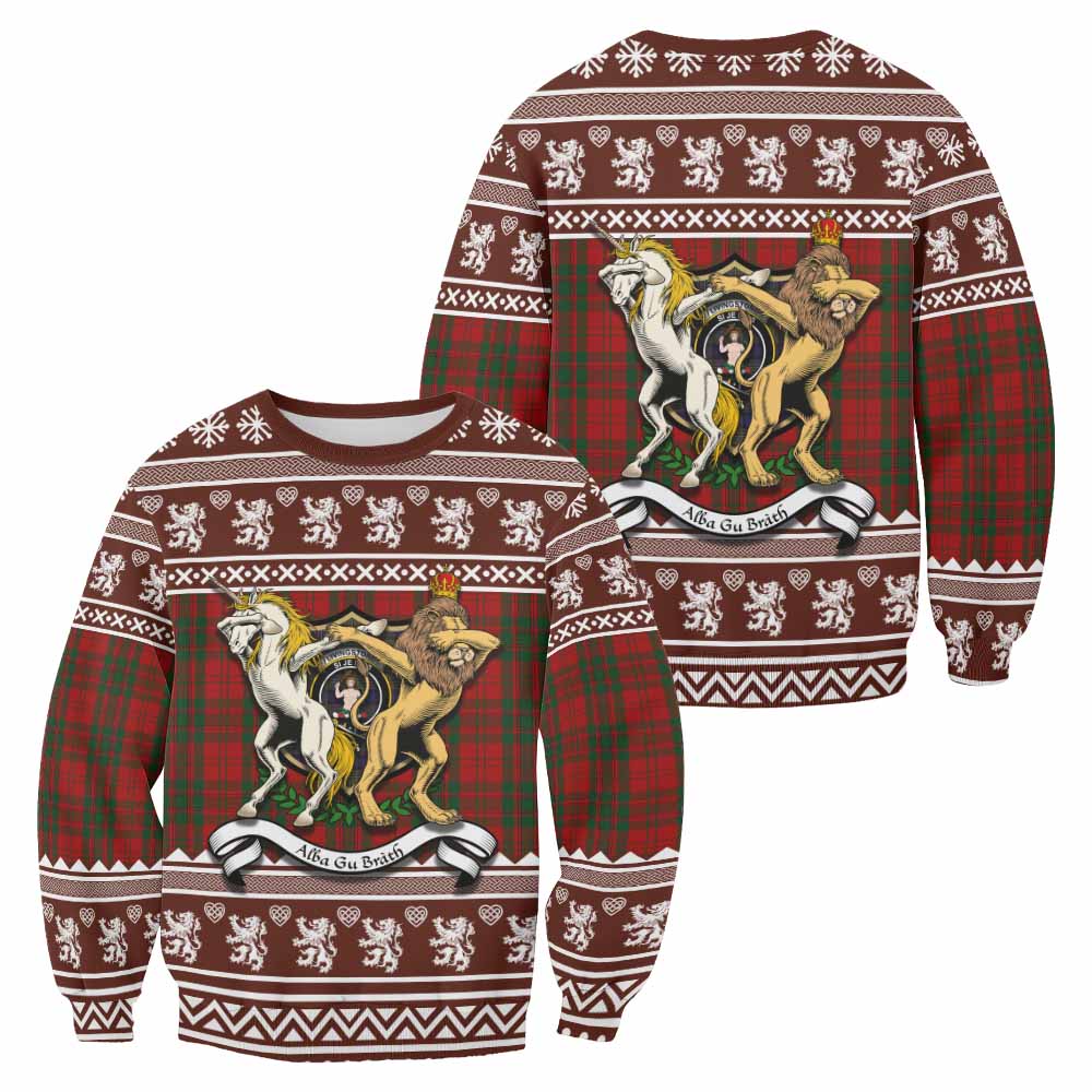 Livingstone (Livingston) Clan Tartan Crest Christmas Sweatshirt Coat of Arms Funny Style - Tartan Vibes Clothing