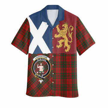 Livingstone (Livingston) Crest Tartan Hawaiian Shirt with Lion Rampant Saltire Style