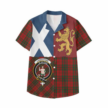 Livingstone (Livingston) Crest Tartan Kid Hawaiian Shirt with Lion Rampant Saltire Style