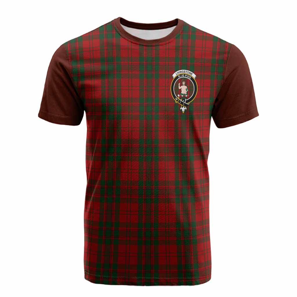 Livingstone (Livingston) Tartan Accent Cotton T-shirt with Family Crest Kid's Shirt - Tartan Vibes Clothing