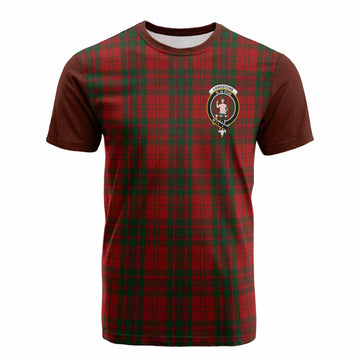Livingstone (Livingston) Tartan Accent Cotton T-shirt with Family Crest