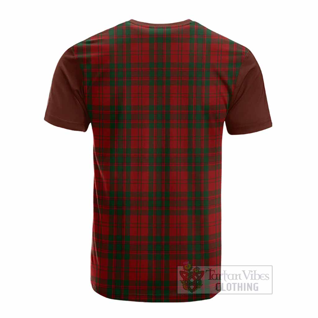 Livingstone (Livingston) Tartan Accent Cotton T-shirt with Family Crest - Tartan Vibes Clothing