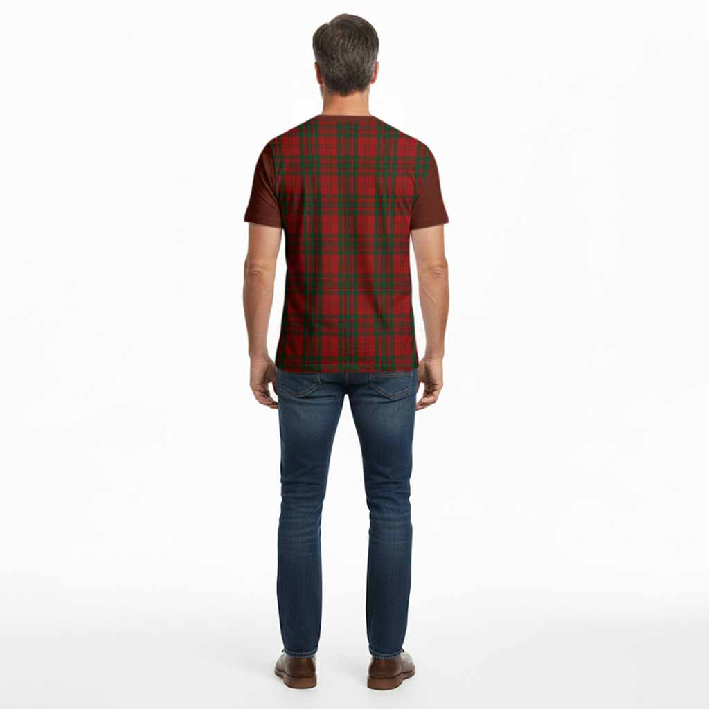 Livingstone (Livingston) Tartan Accent Cotton T-shirt with Family Crest - Tartan Vibes Clothing