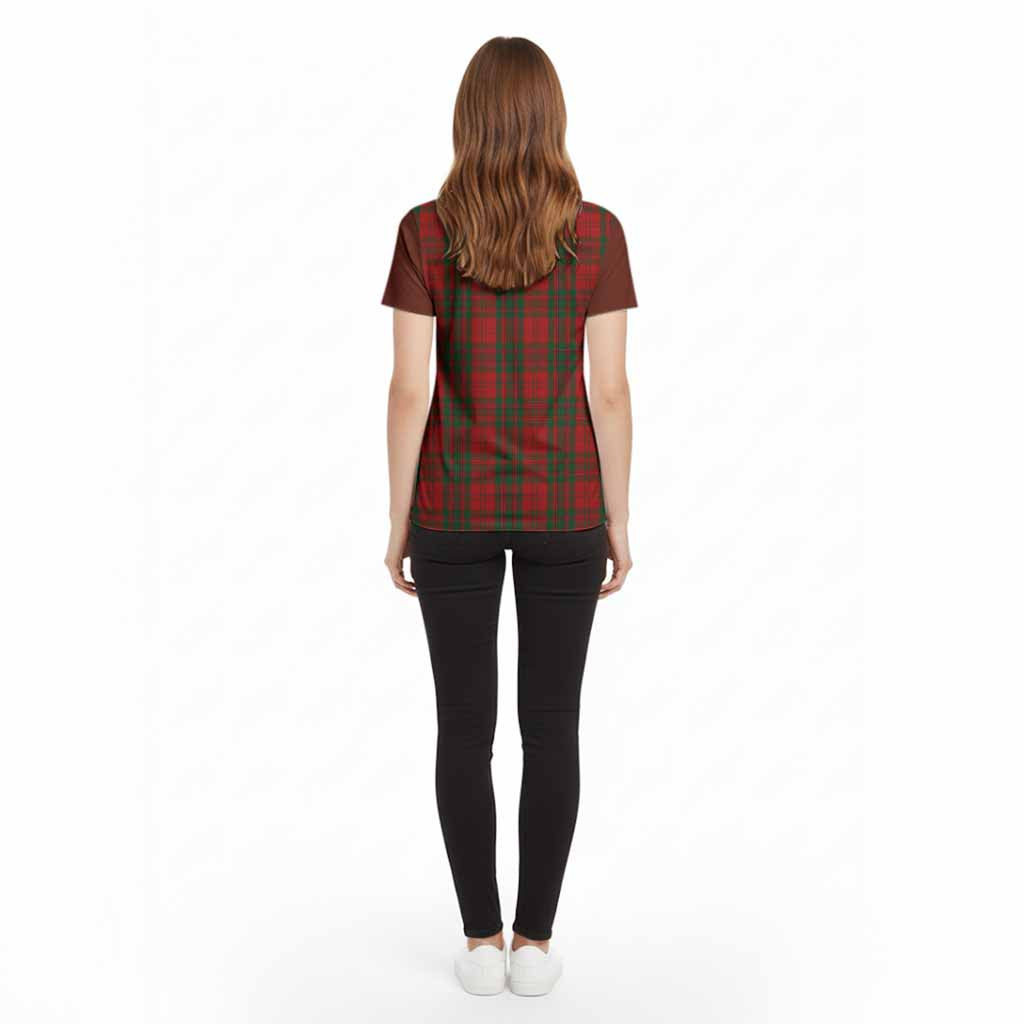 Livingstone (Livingston) Tartan Accent Cotton T-shirt with Family Crest - Tartan Vibes Clothing