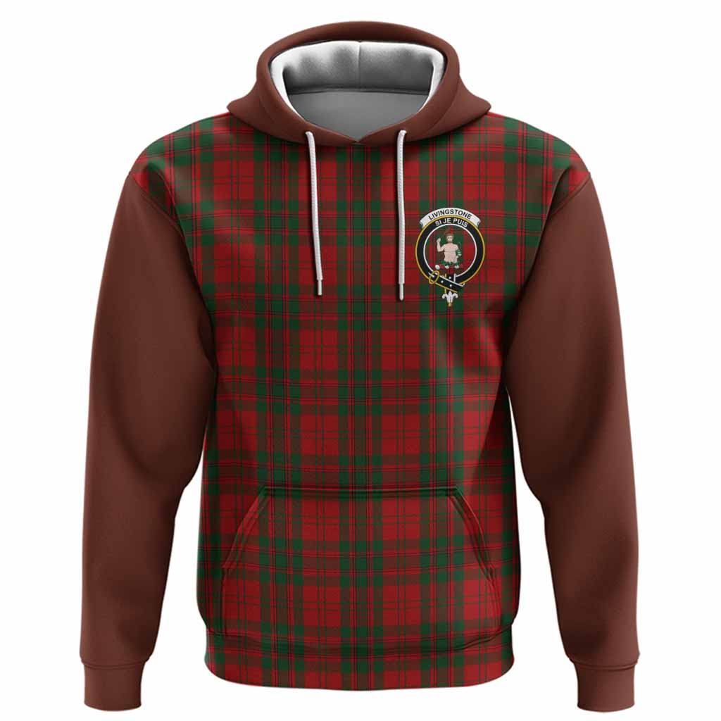 Livingstone (Livingston) Tartan Accent Hoodie with Family Crest
