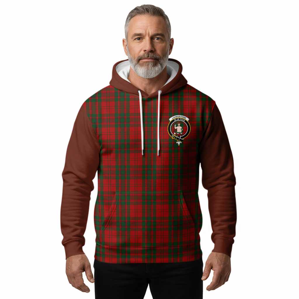 Livingstone (Livingston) Tartan Accent Hoodie with Family Crest