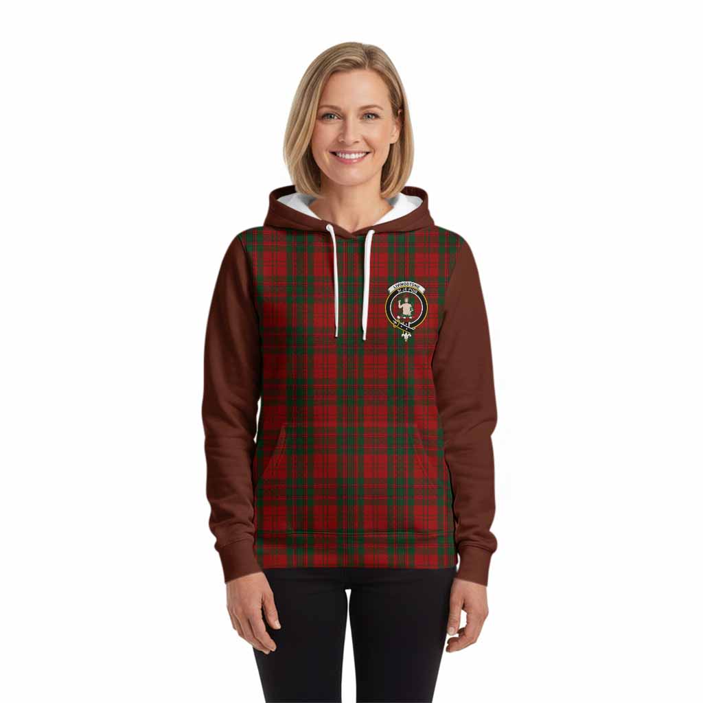 Livingstone (Livingston) Tartan Accent Hoodie with Family Crest