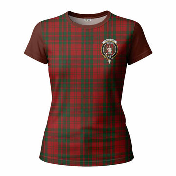 Livingstone (Livingston) Tartan Accent Women T shirt with Family Crest