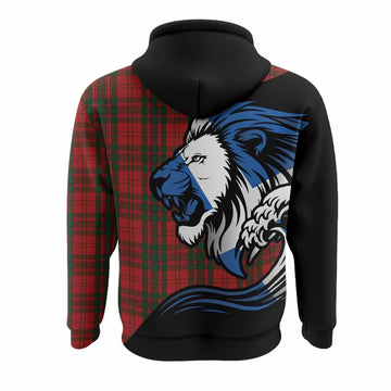 Livingstone (Livingston) Tartan Crest Hoodie Scottish Golden Lions Wave Flow