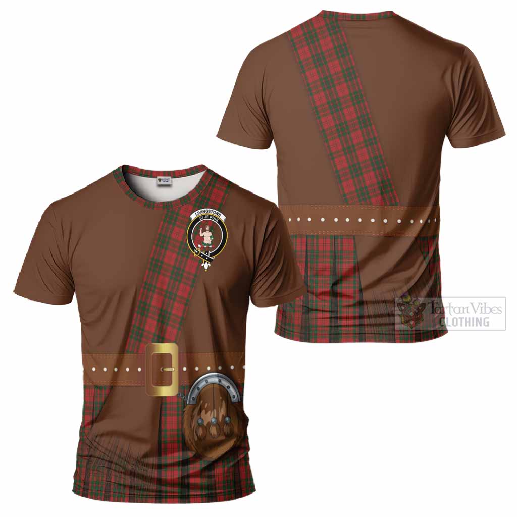 Livingstone (Livingston) Tartan Crest T-Shirt Kilt Costume Style