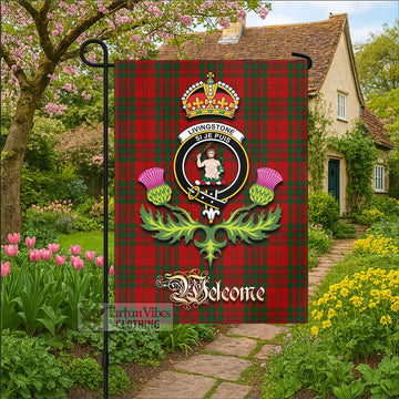 Livingstone (Livingston) Tartan Family Crest Garden Flag Royal Thistle Welcome Style