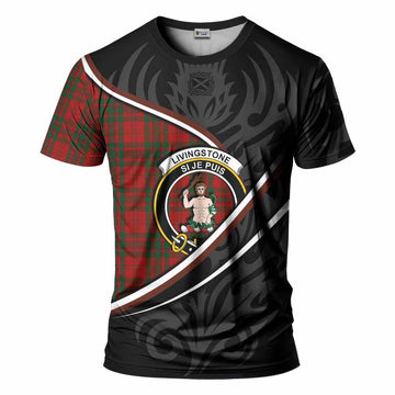 Livingstone (Livingston) Tartan Family Crest T-shirt Celtic Scottish Thistle Floral - Tartan Vibes Clothing